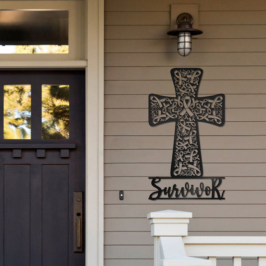 Brustkrebsüberlebende – Metallschild zur Sensibilisierung für Brustkrebs 0822