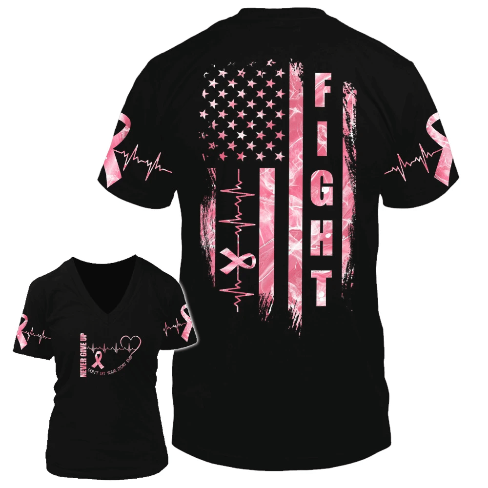 Niemals aufgeben – T-Shirt und Hoodie zur Sensibilisierung für Brustkrebs 0822