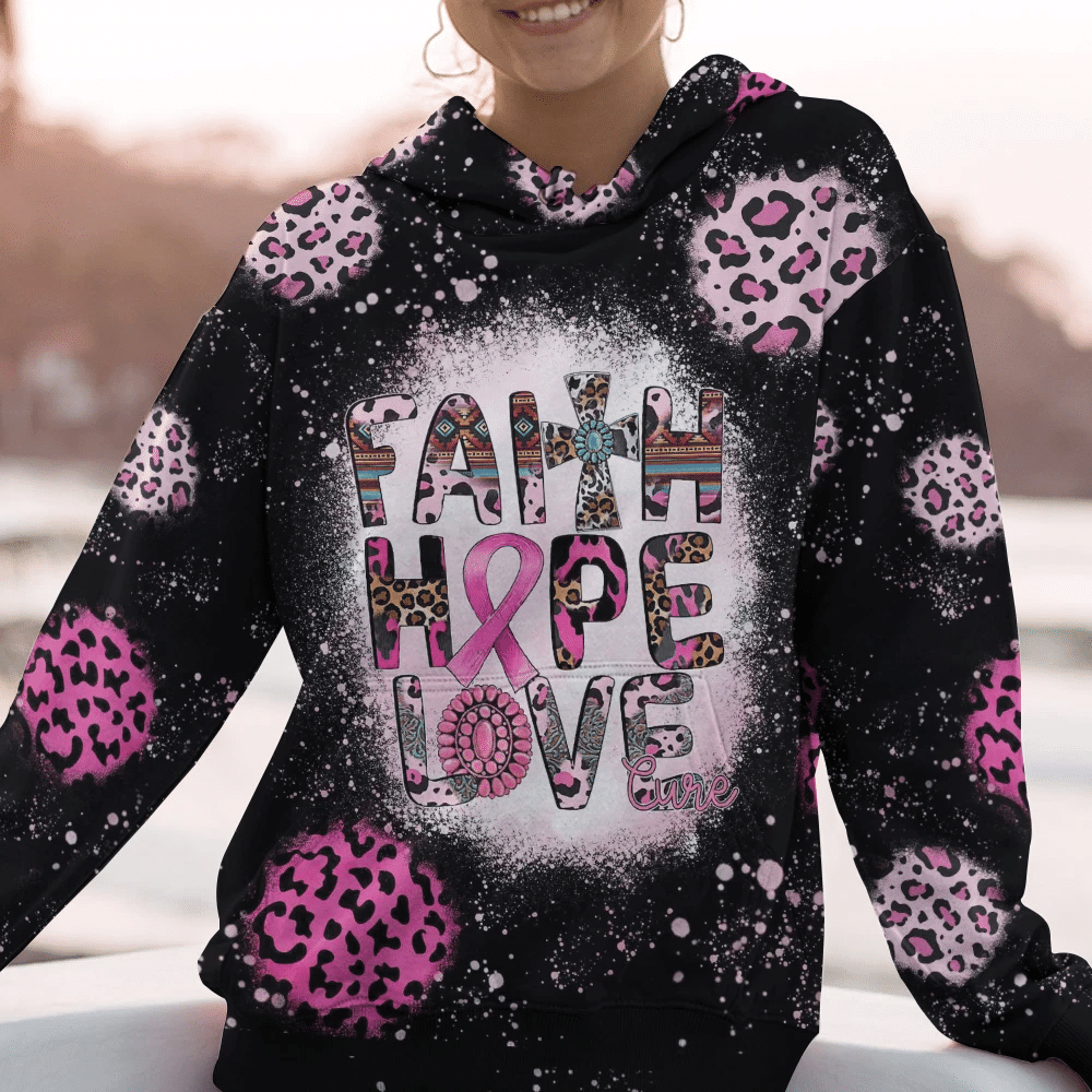 Faith Hope Love Cure - Breast Cancer Awareness All Over T-shirt and Hoodie 0822