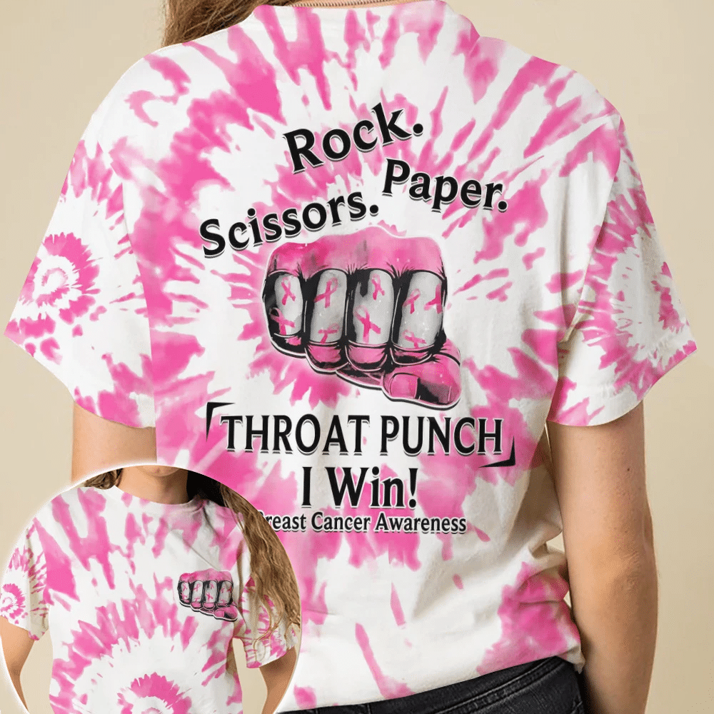 Throat Punch I Win Breast Cancer - Brustkrebs-Aufklärungs-T-Shirt und Hoodie 0822
