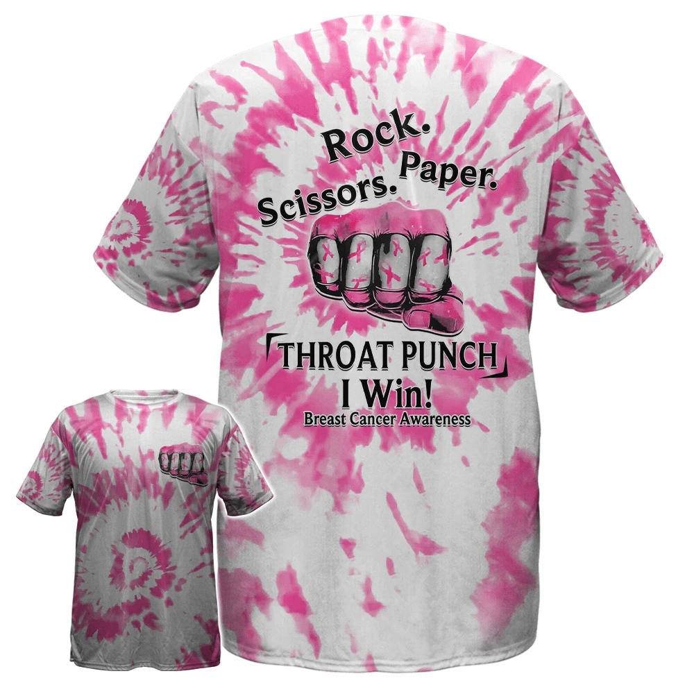 Throat Punch I Win Breast Cancer - Brustkrebs-Aufklärungs-T-Shirt und Hoodie 0822
