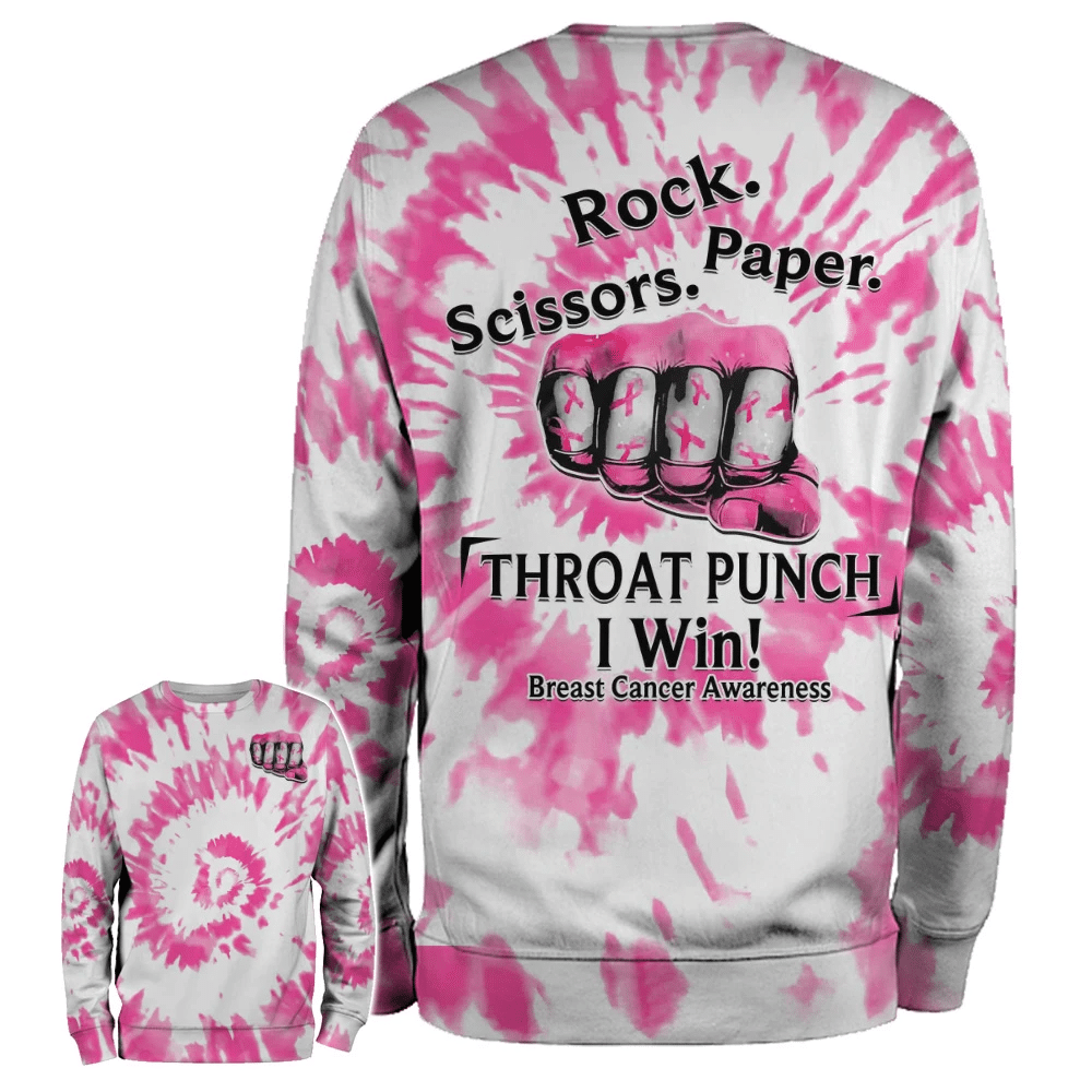 Throat Punch I Win Breast Cancer - Brustkrebs-Aufklärungs-T-Shirt und Hoodie 0822