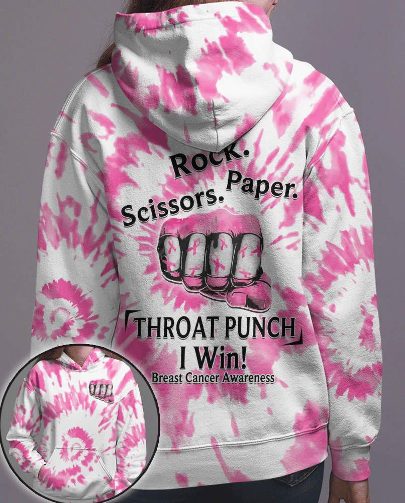 Throat Punch I Win Breast Cancer - Brustkrebs-Aufklärungs-T-Shirt und Hoodie 0822