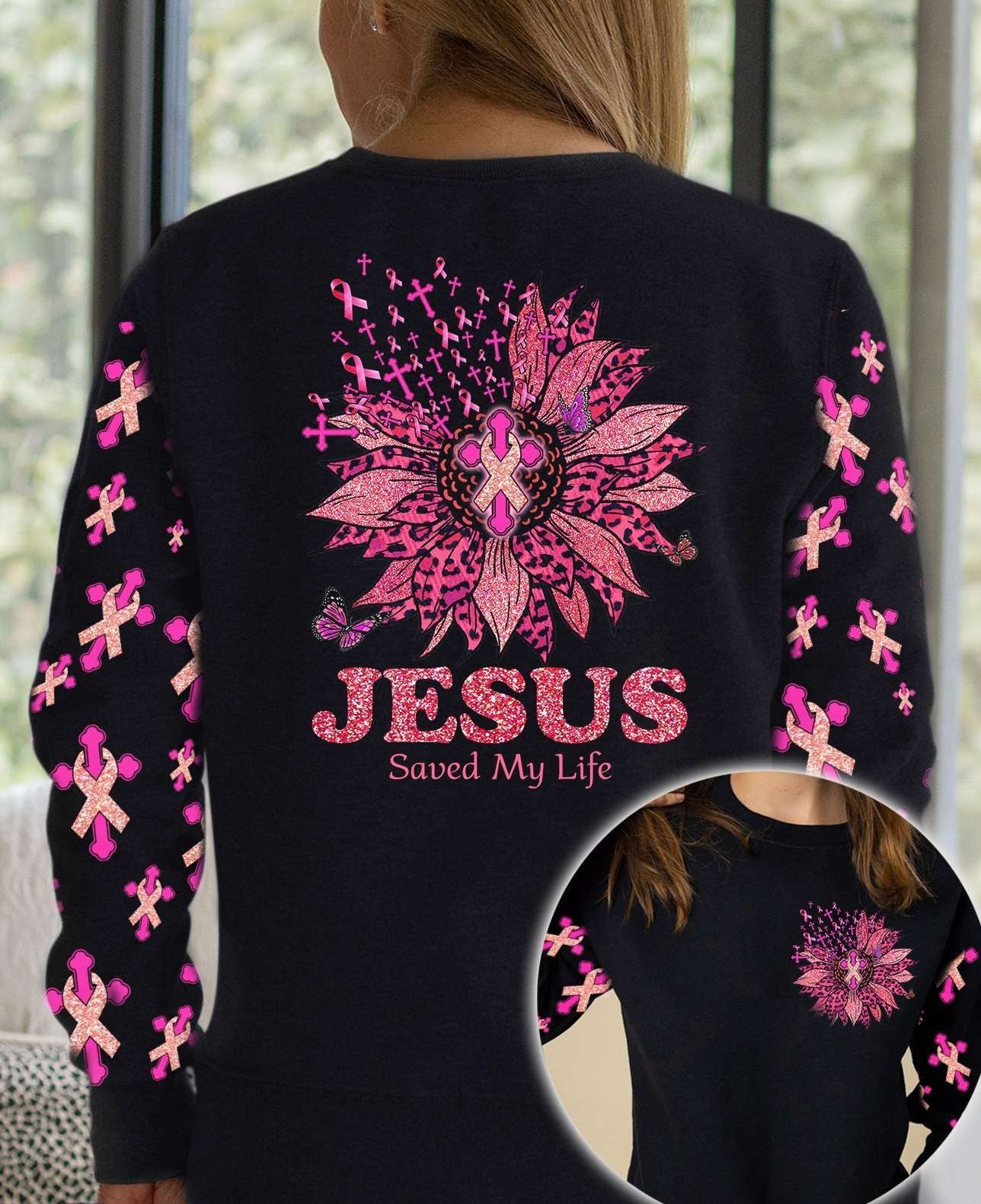Leopard Sunflower Breast Cancer Faith - Breast Cancer Awareness All Over T-shirt and Hoodie 0822