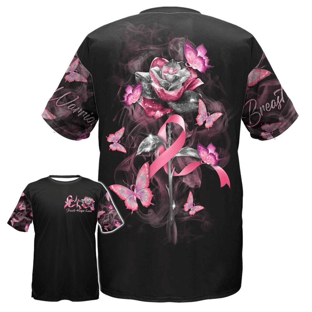 Faith Hope Love Roses - Breast Cancer Awareness All Over T-shirt and Hoodie 0822