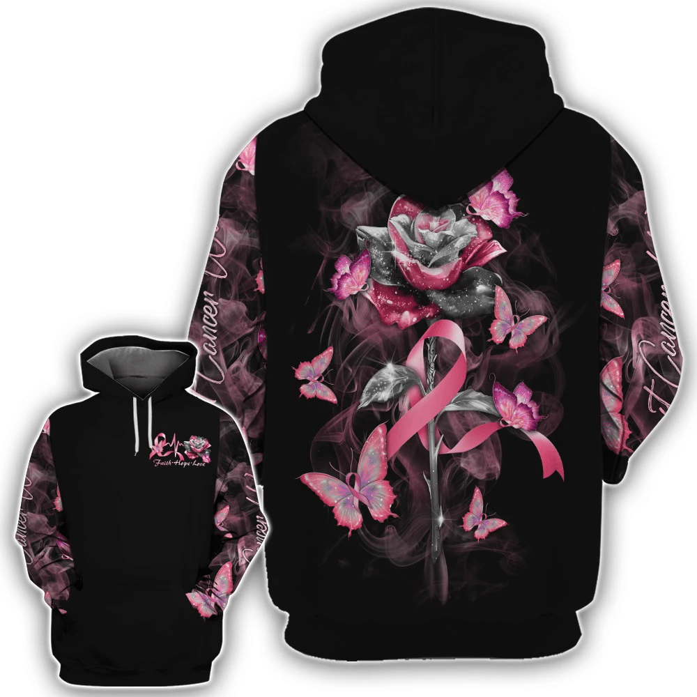 Faith Hope Love Roses - Breast Cancer Awareness All Over T-shirt and Hoodie 0822