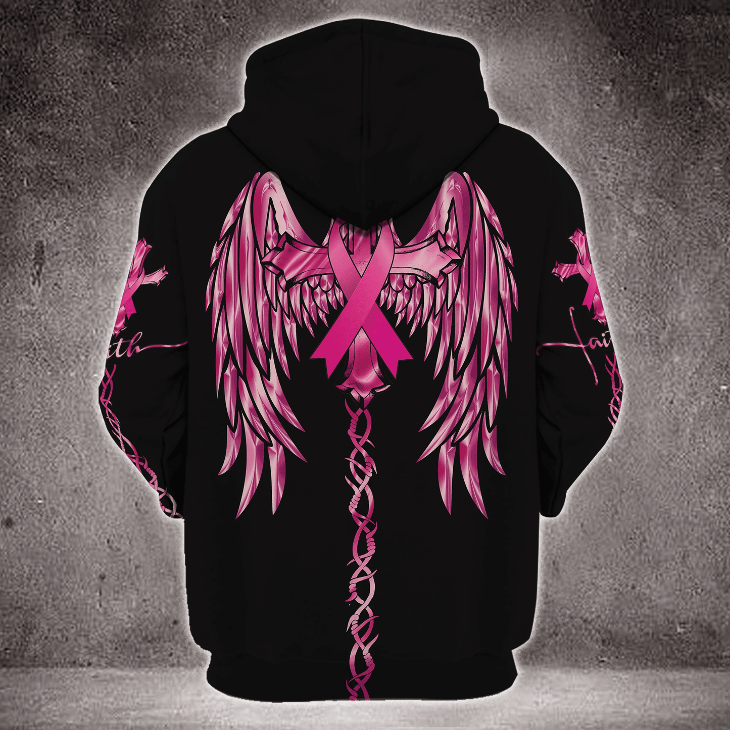 Faith Wings Cross Breast Cancer - Breast Cancer Awareness All Over T-shirt and Hoodie 0822