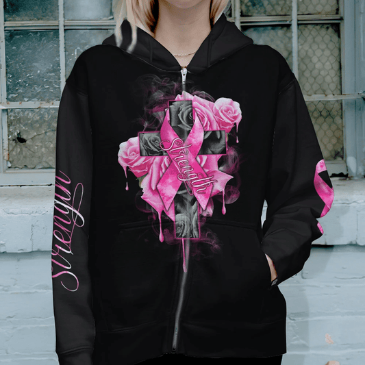 Roses Strength - Breast Cancer Awareness All Over T-shirt and Hoodie 0822