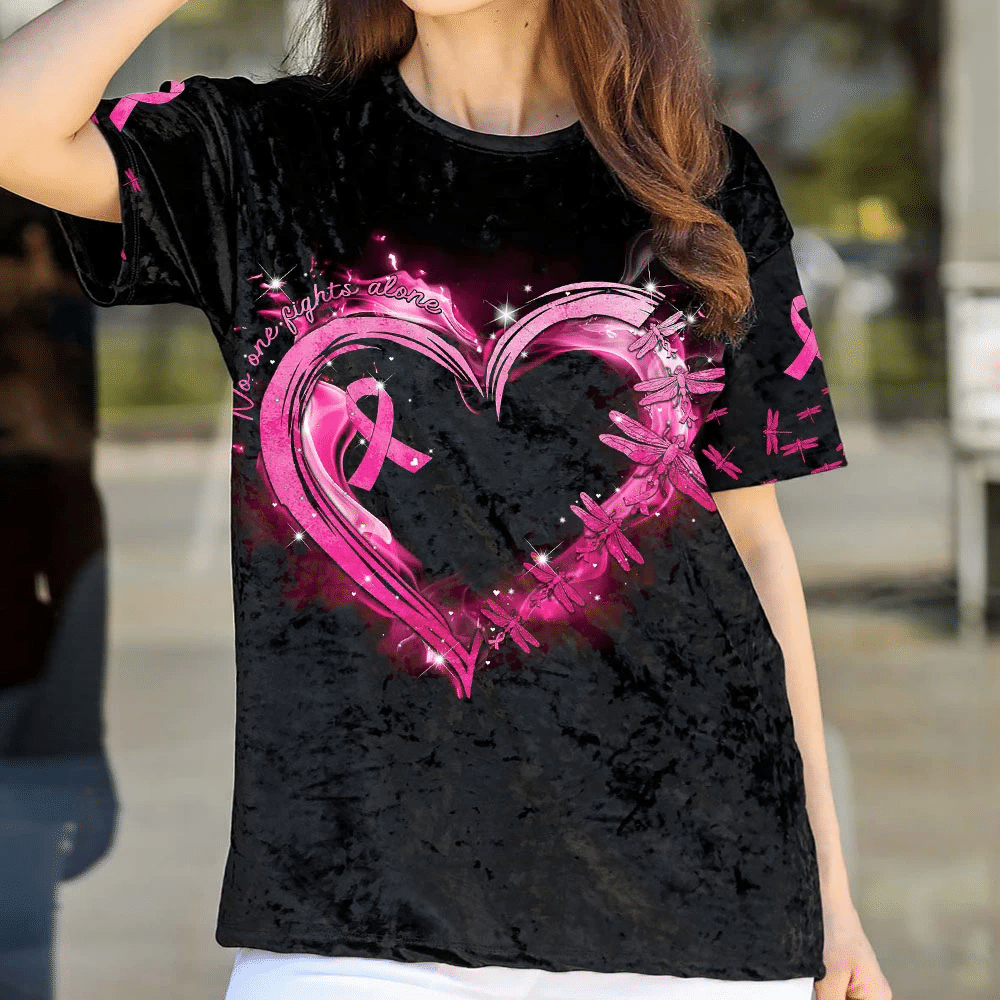 Niemand kämpft allein gegen Brustkrebs – T-Shirt und Hoodie zur Sensibilisierung für Brustkrebs 0822