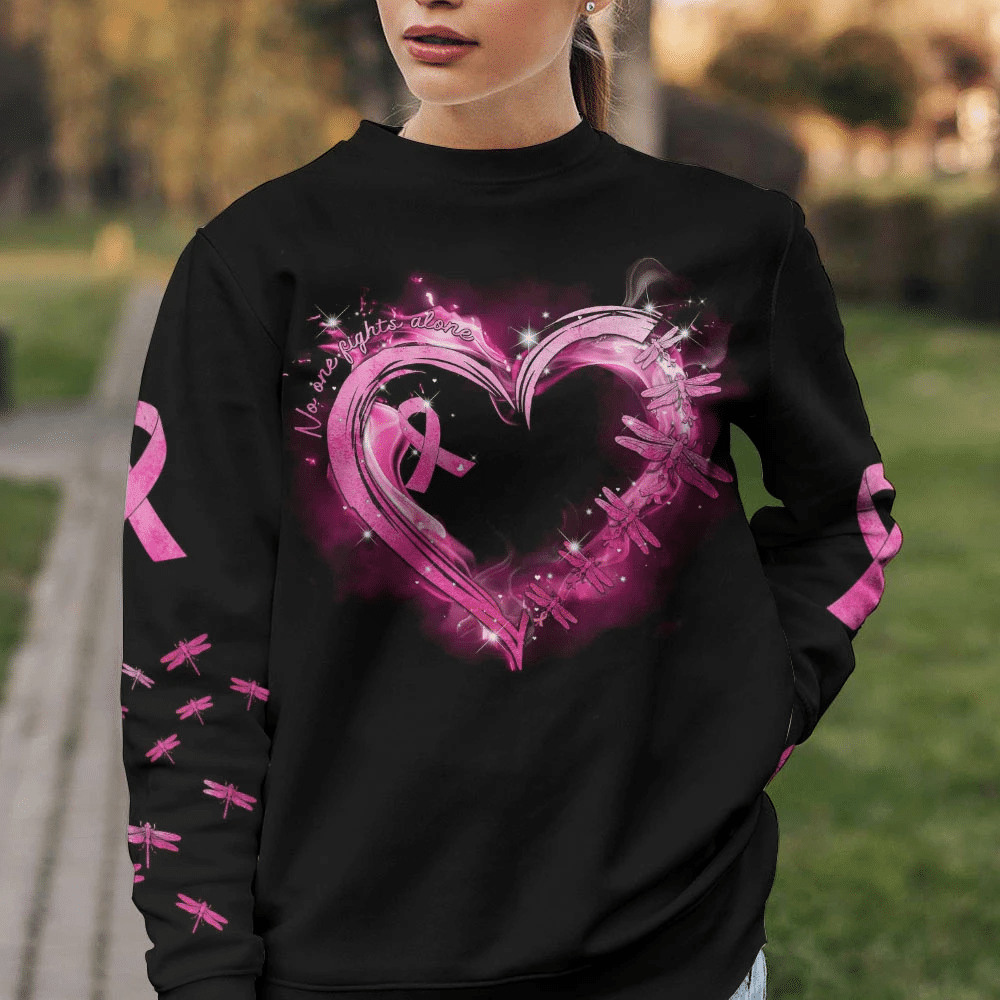 Niemand kämpft allein gegen Brustkrebs – T-Shirt und Hoodie zur Sensibilisierung für Brustkrebs 0822