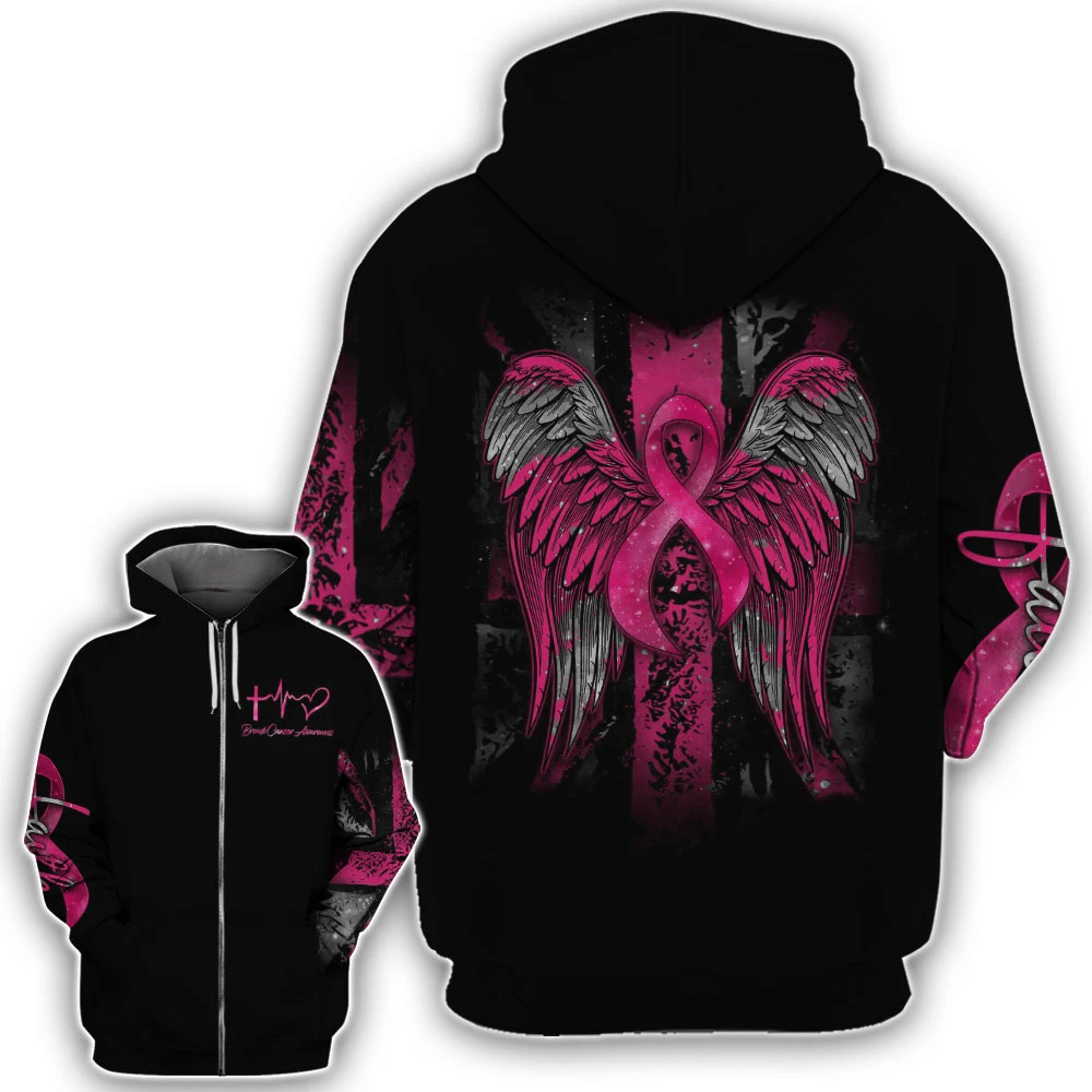 Breast Cancer Wing - Breast Cancer Awareness All Over T-shirt and Hoodie 0822