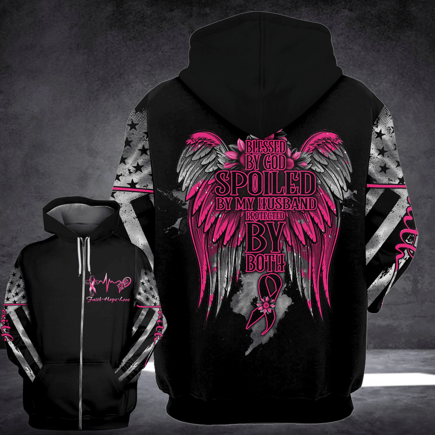 Gesegnet von Gott – Brustkrebs – T-Shirt und Hoodie zur Sensibilisierung für Brustkrebs 0822