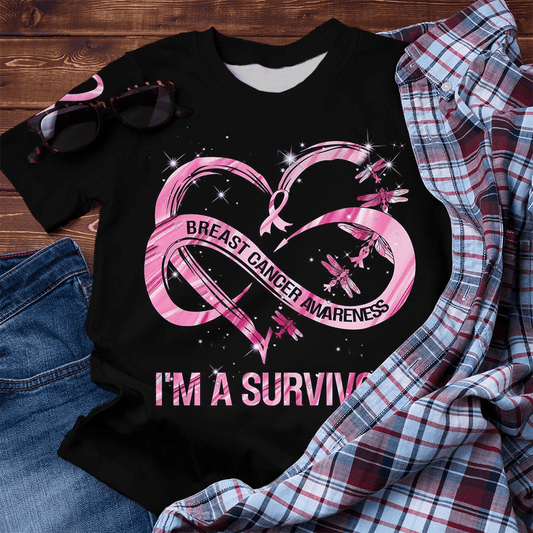 I Am A Survivor - Breast Cancer Awareness All Over T-shirt and Hoodie 0822
