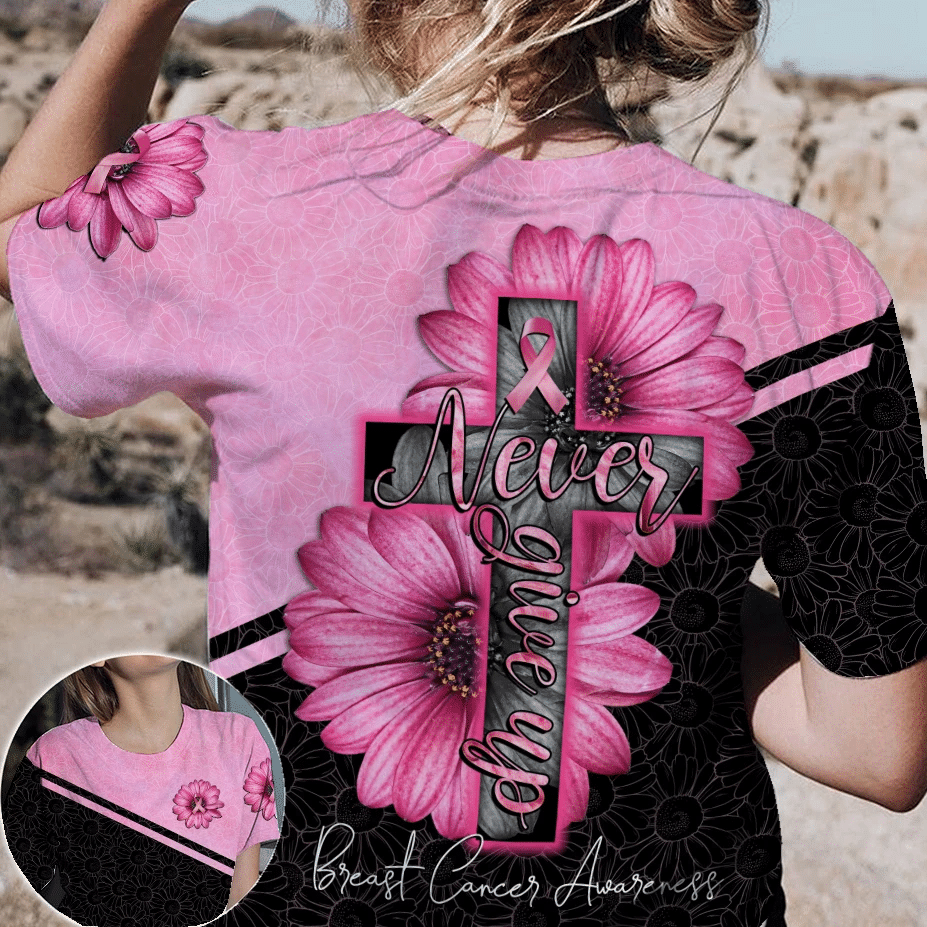 Daisy Pink Brustkrebs - T-Shirt und Hoodie zur Sensibilisierung für Brustkrebs (Vollbild) 0822