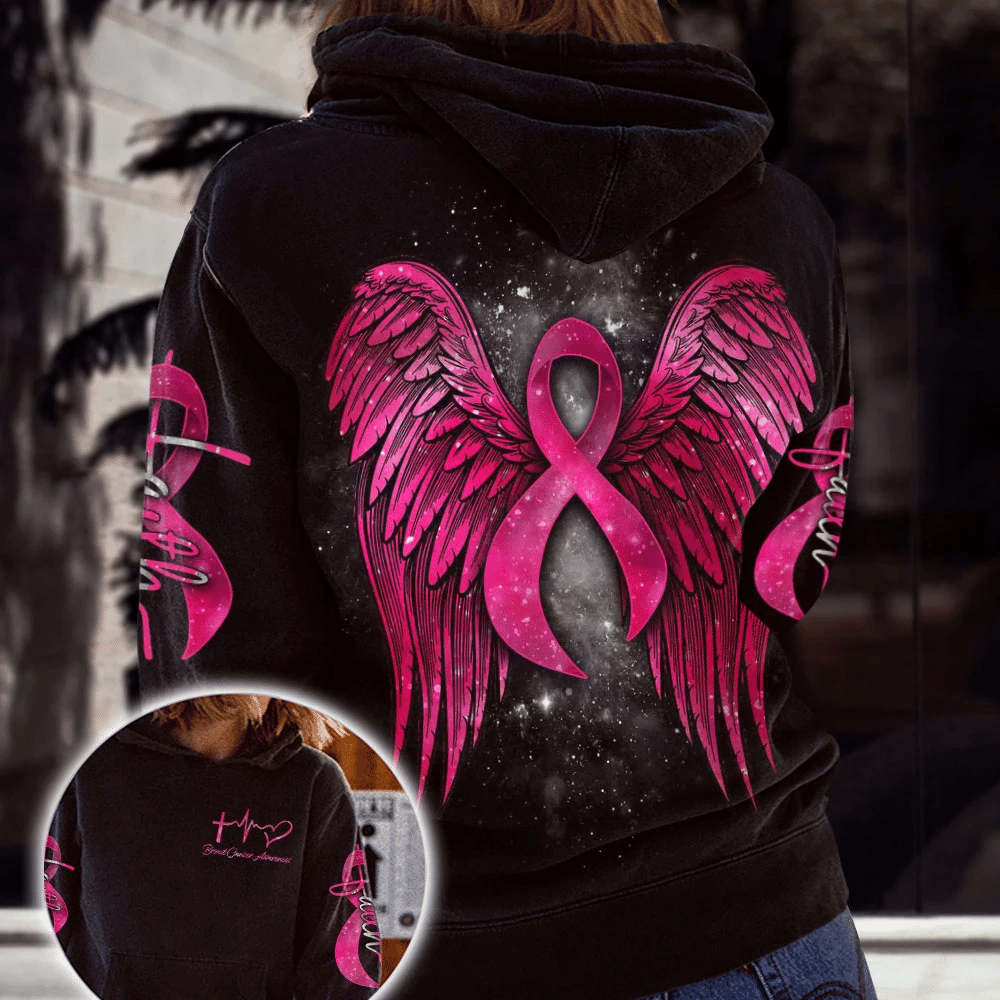 Faith - Breast Cancer Awareness All Over T-shirt and Hoodie 0822