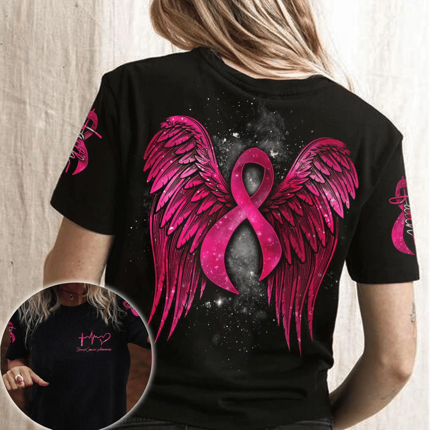 Faith - Breast Cancer Awareness All Over T-shirt and Hoodie 0822