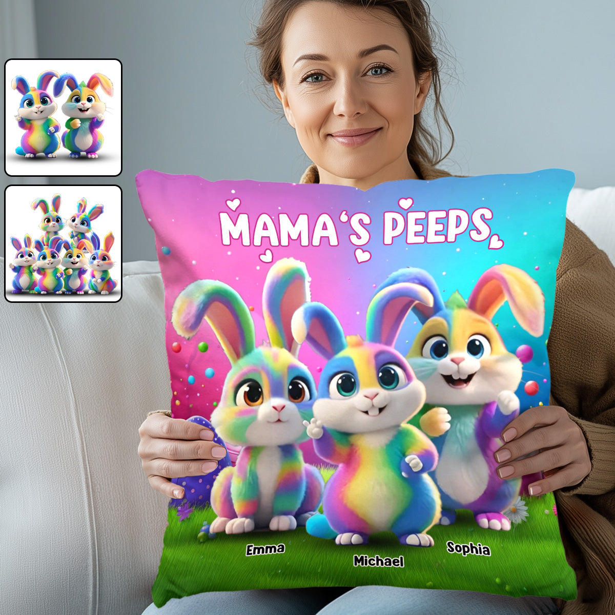 Grandma's Peeps - Personalized Grandma Throw Pillow