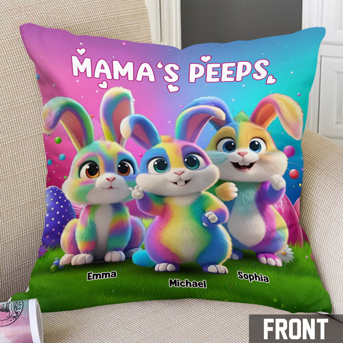 Grandma's Peeps - Personalized Grandma Throw Pillow