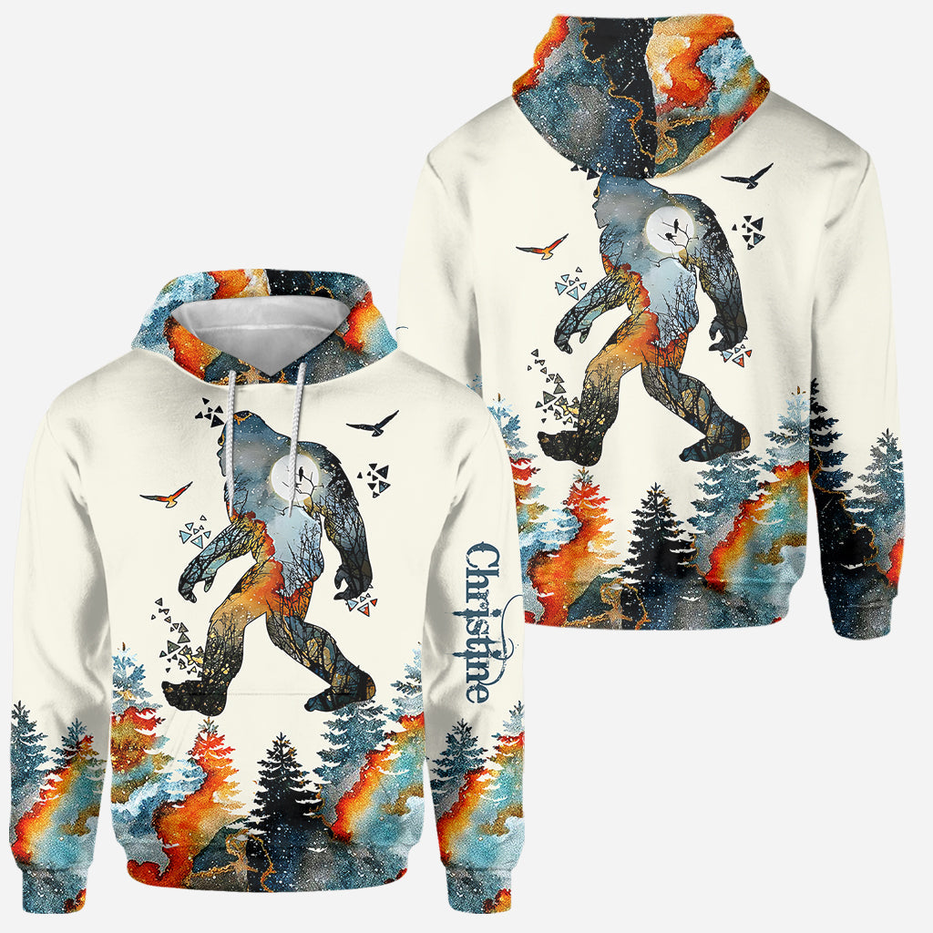 Bigfoot In To The Forest I Go - Personalized Camping Hoodie and Leggings