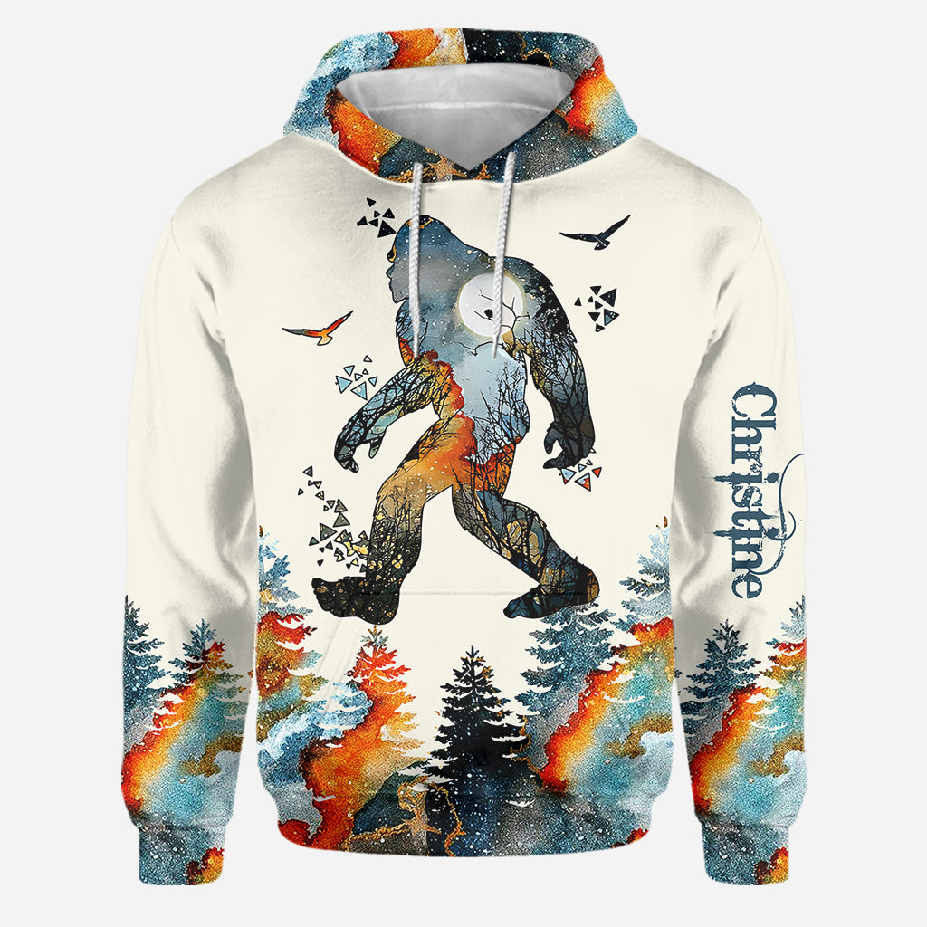 Bigfoot In To The Forest I Go - Personalized Camping Hoodie and Leggings