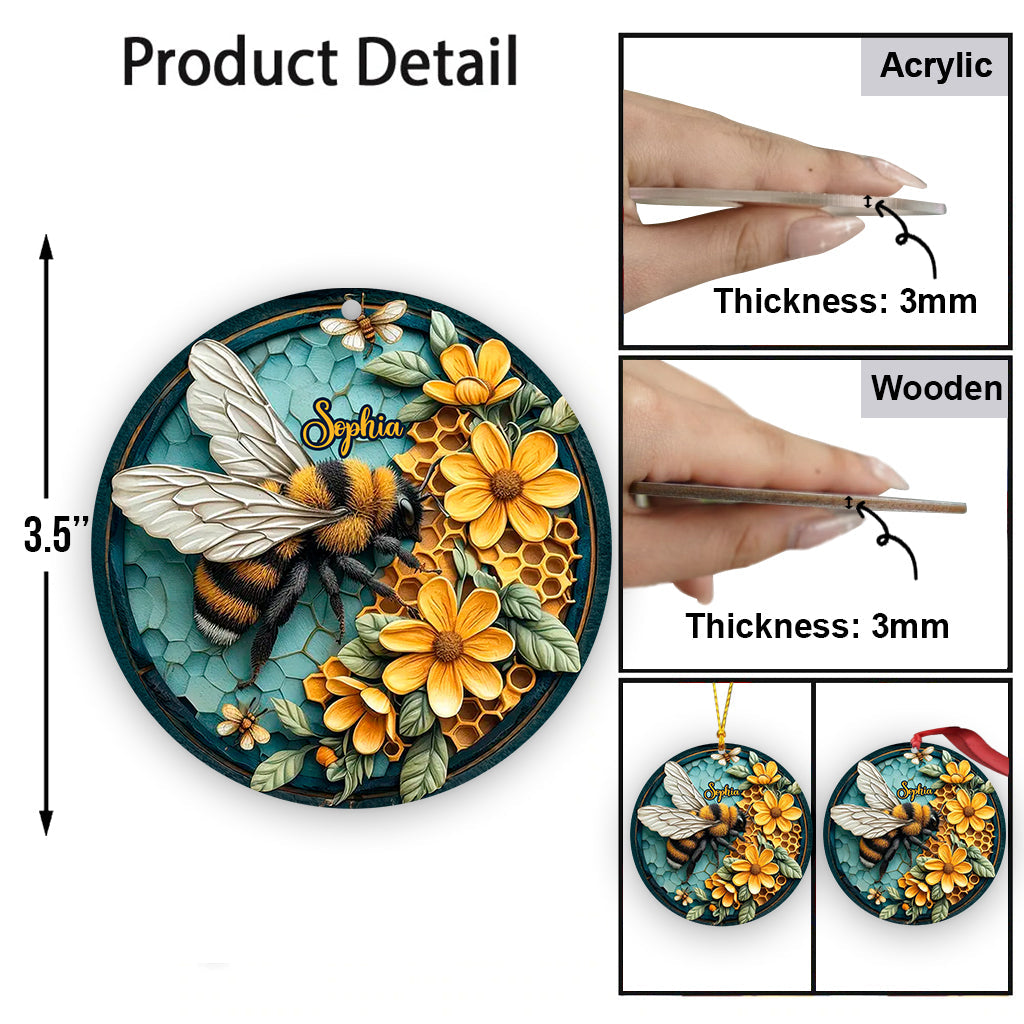 Biene und Honigwabe – Personalisierter Bienenschmuck