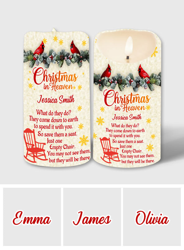 Christmas In Heaven - Personalized Memorial Flameless Candle