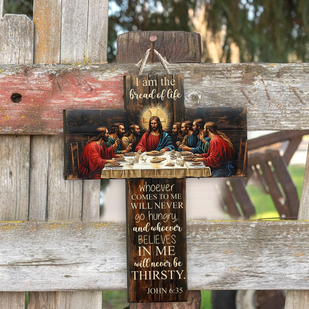 Ich bin das Brot des Lebens – Christliches Holzschild in individueller Form
