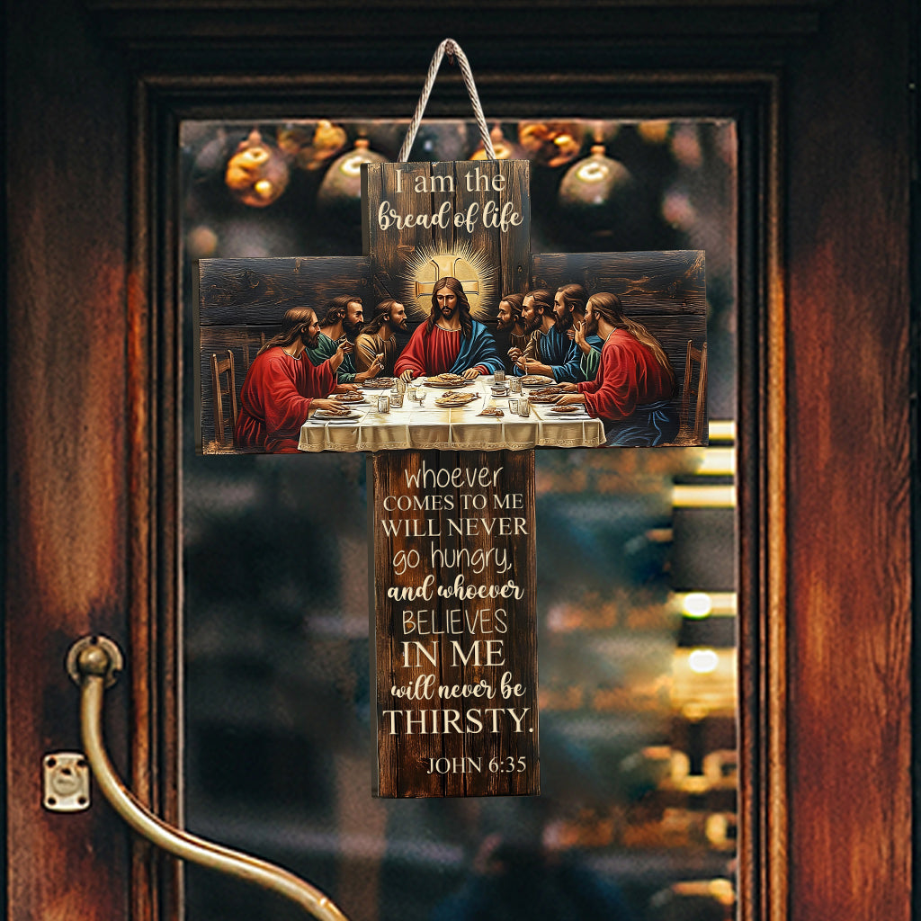 Ich bin das Brot des Lebens – Christliches Holzschild in individueller Form