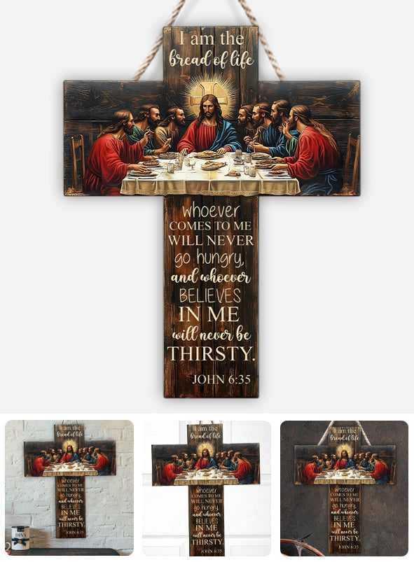 Ich bin das Brot des Lebens – Christliches Holzschild in individueller Form