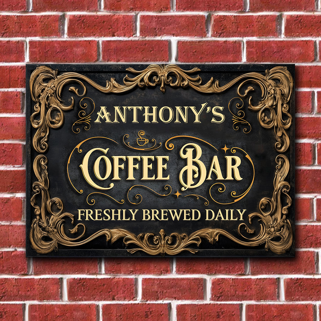 My Coffee Bar - Personalized Coffee Rectangle Metal Sign