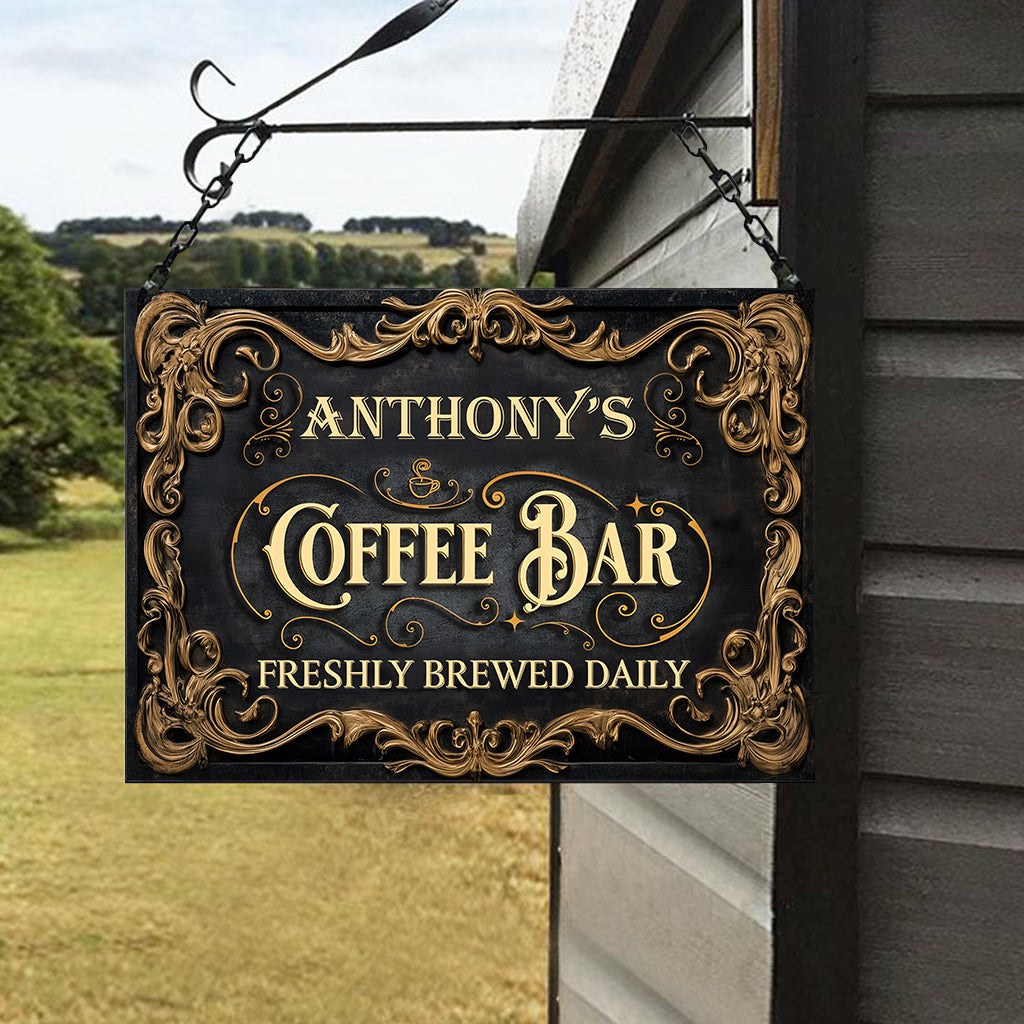 My Coffee Bar - Personalized Coffee Rectangle Metal Sign