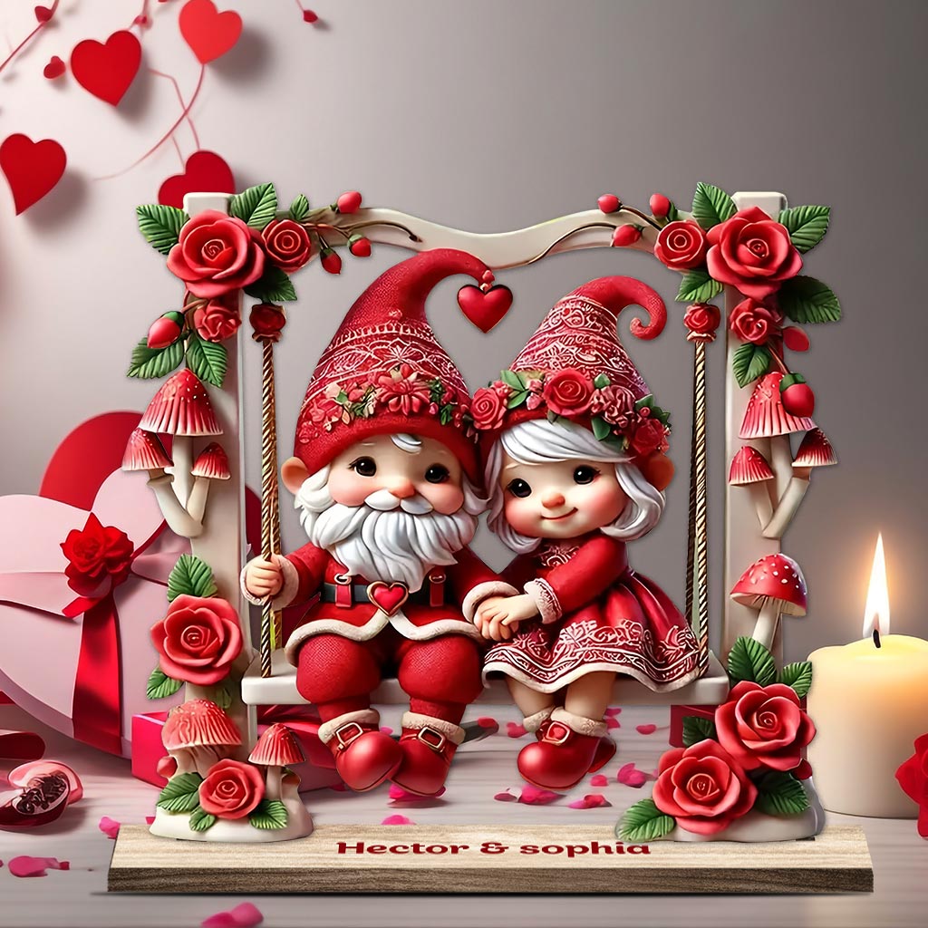 Niedliches Zwergenpärchen – Personalisiertes Pärchen, 1-lagig, groß, freistehend