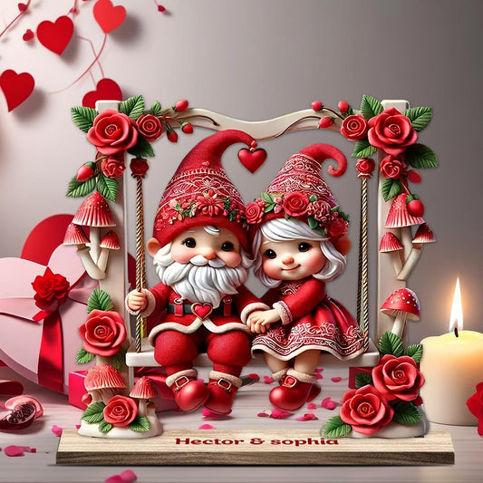 Niedliches Zwergenpärchen – Personalisiertes Pärchen, 1-lagig, groß, freistehend