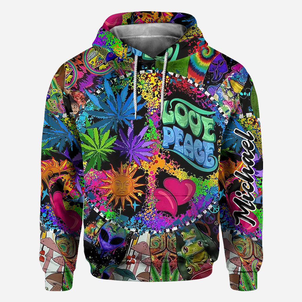Love Peace - Personalized Hippie All Over Shirt