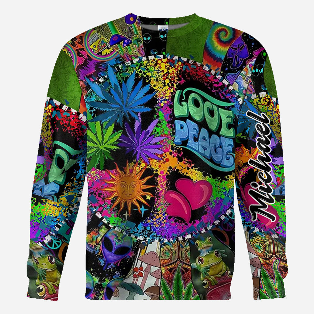 Love Peace - Personalized Hippie All Over Shirt