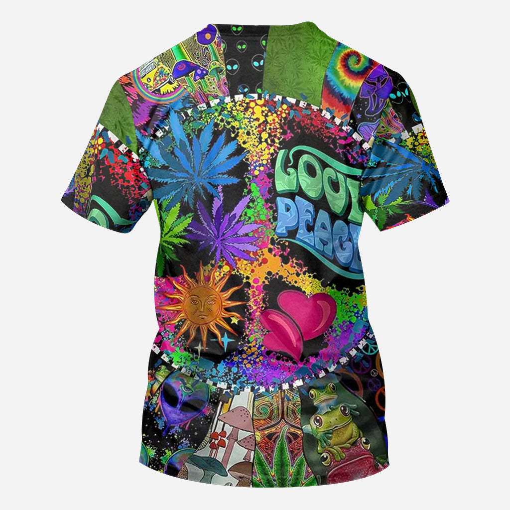 Love Peace - Personalized Hippie All Over Shirt