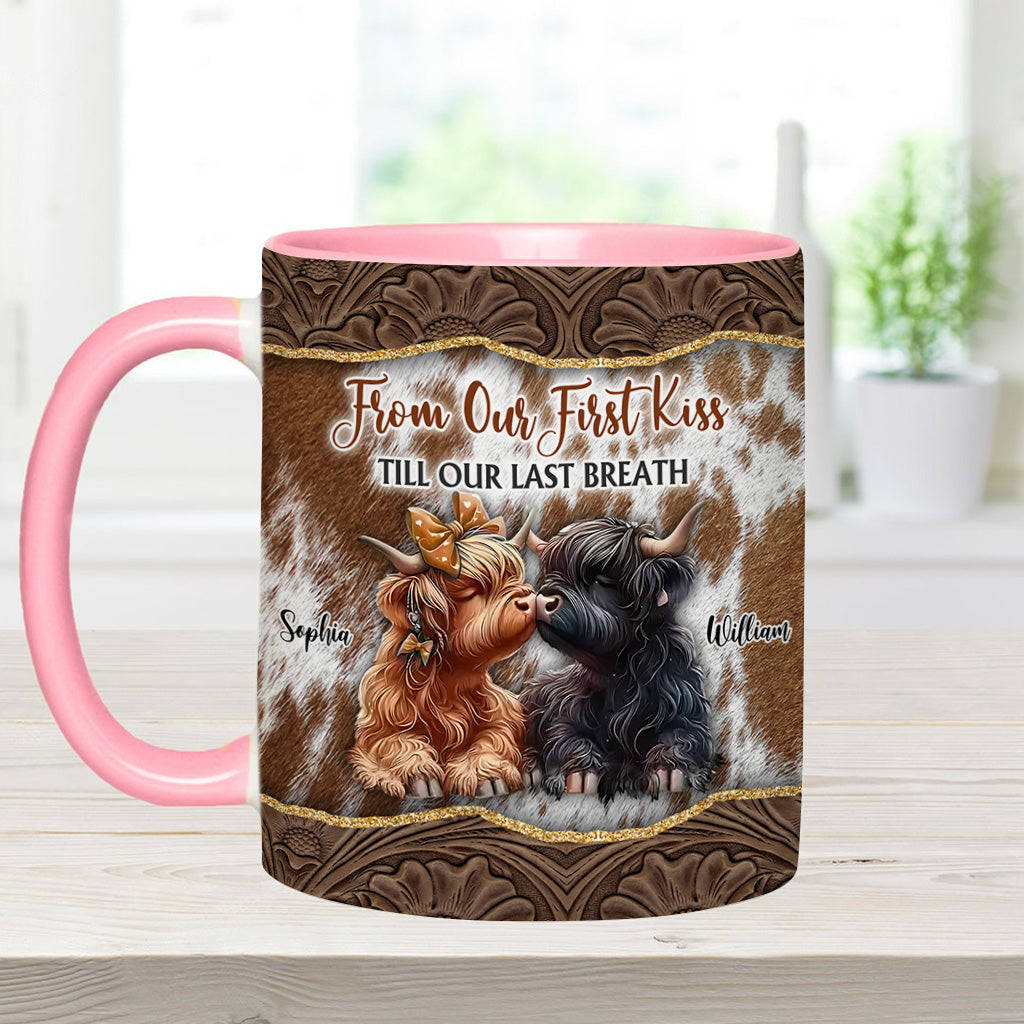 From Our First Kiss Till Our Last Breath - Personalized Accent Mug