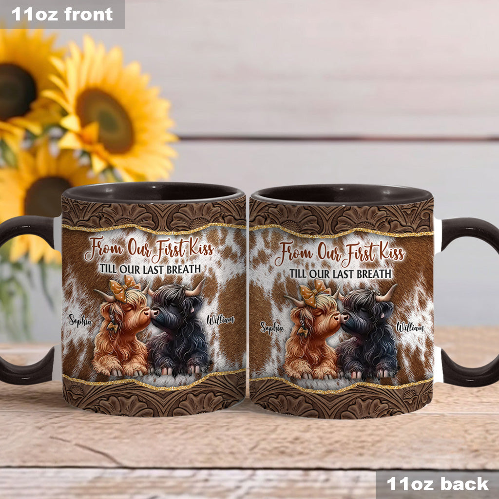 From Our First Kiss Till Our Last Breath - Personalized Accent Mug