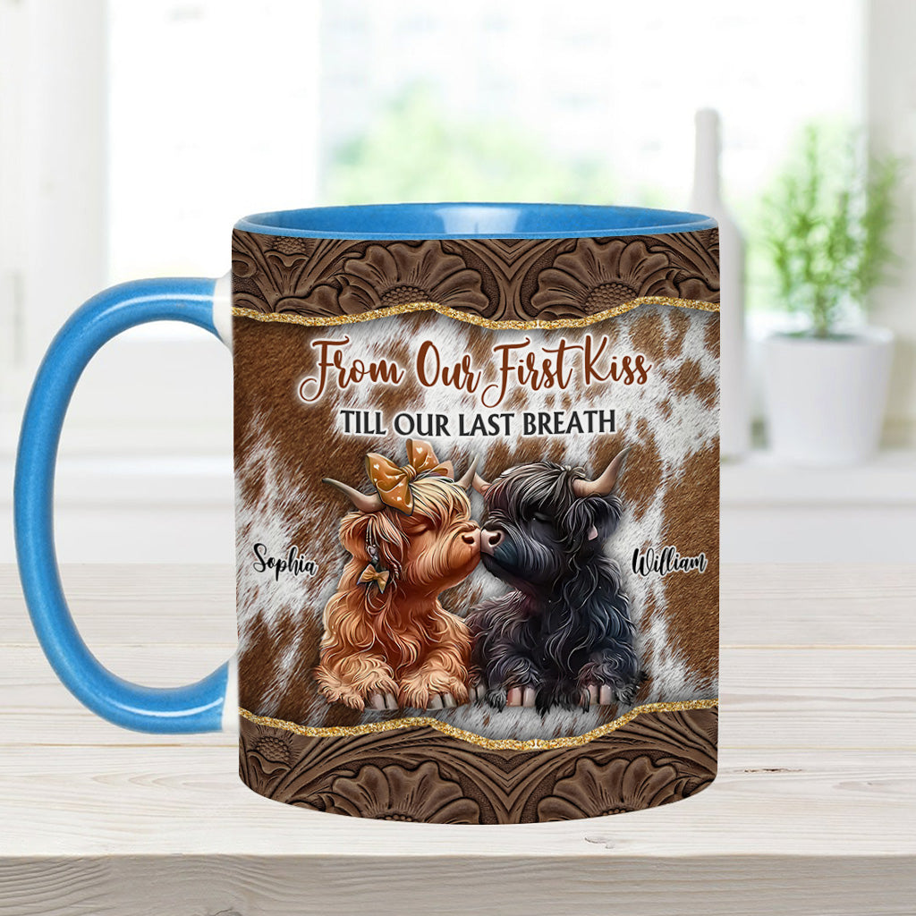 From Our First Kiss Till Our Last Breath - Personalized Accent Mug