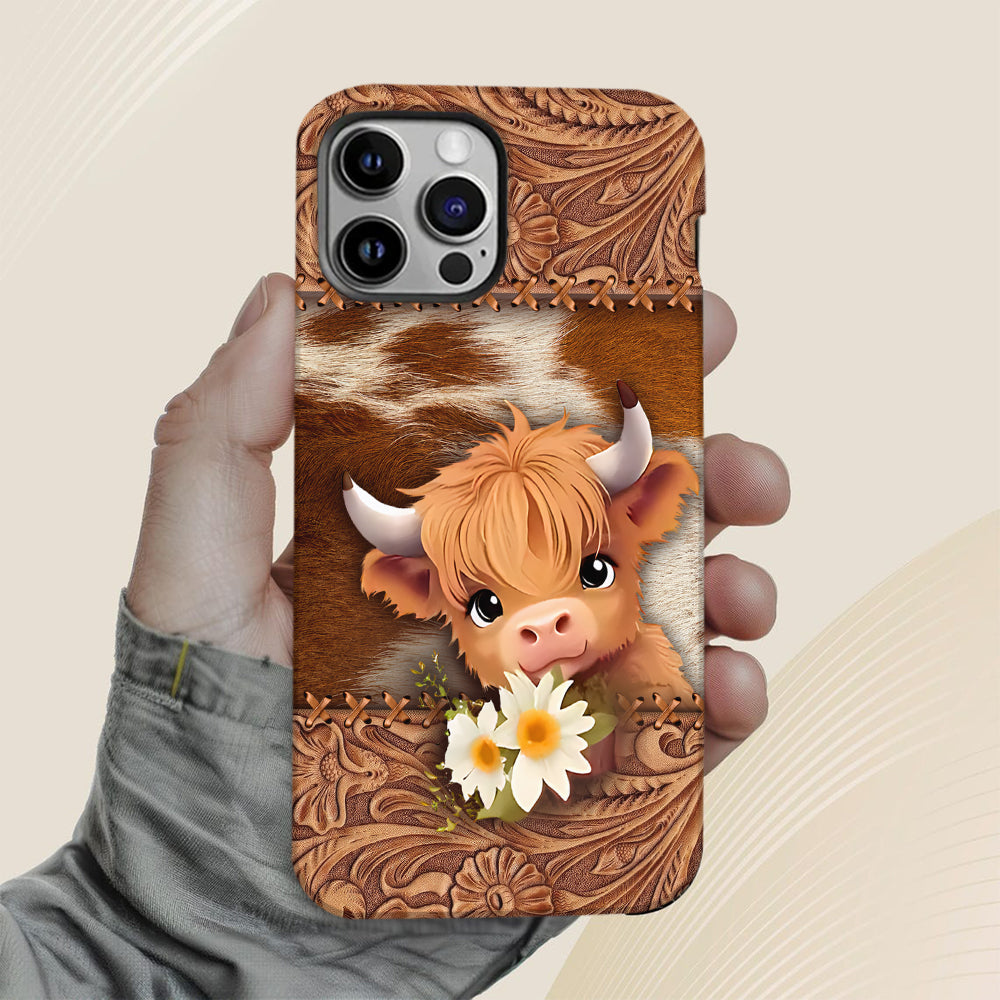 Cute Highland Cow - Personalized Full Print Phone Case