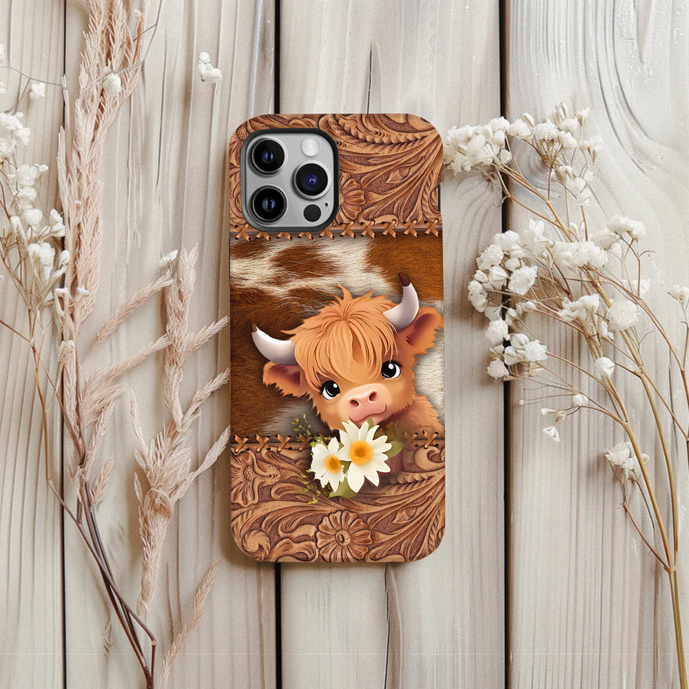 Cute Highland Cow - Personalized Full Print Phone Case
