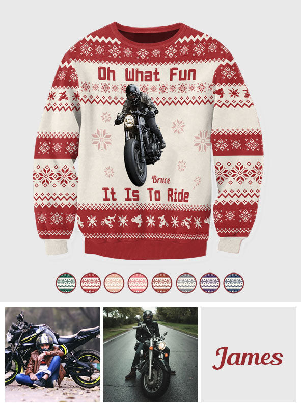 Oh, wie viel Spaß es macht zu fahren – personalisierter Biker-Ugly-Sweater