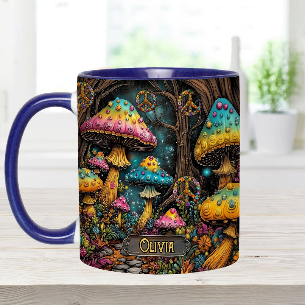 Zauberpilz - Personalisierte Tasse mit Hippie-Akzent