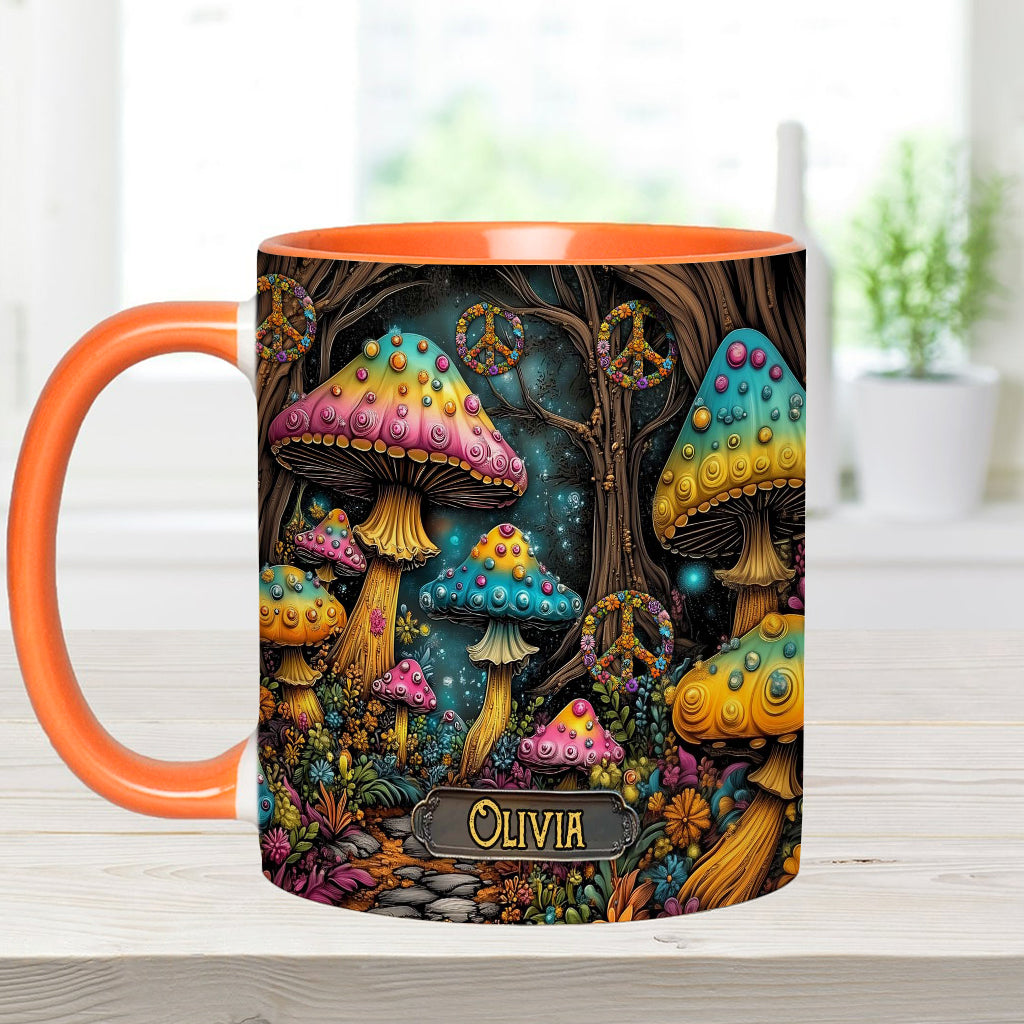 Zauberpilz - Personalisierte Tasse mit Hippie-Akzent