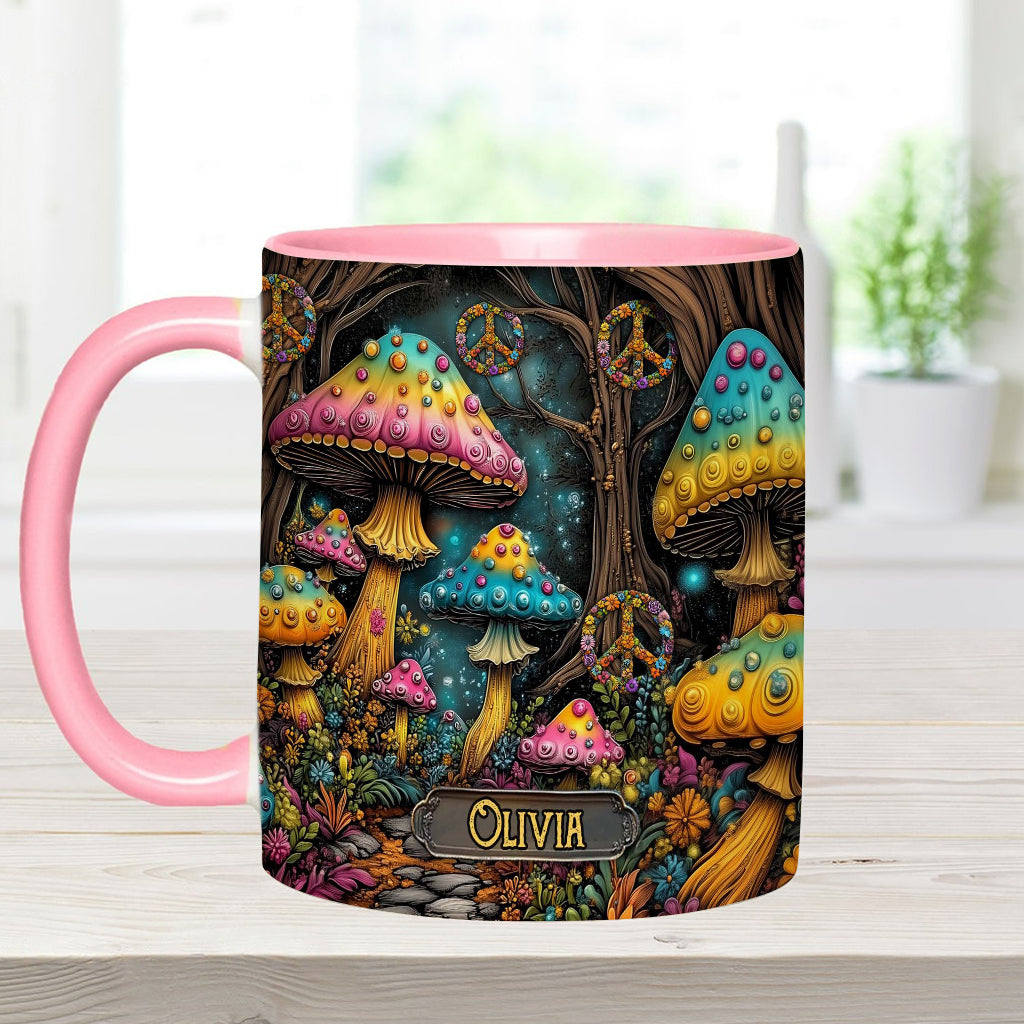 Zauberpilz - Personalisierte Tasse mit Hippie-Akzent