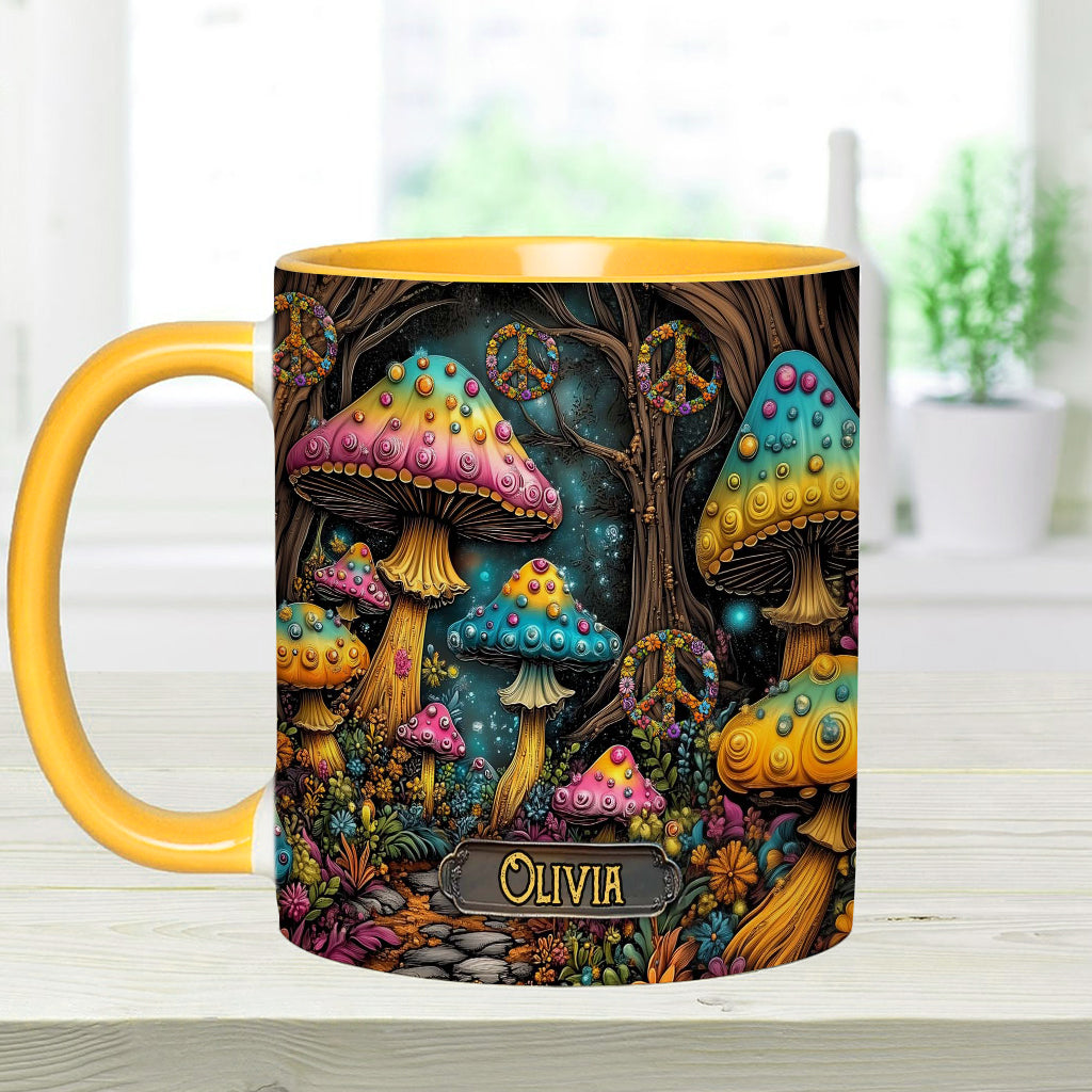 Zauberpilz - Personalisierte Tasse mit Hippie-Akzent