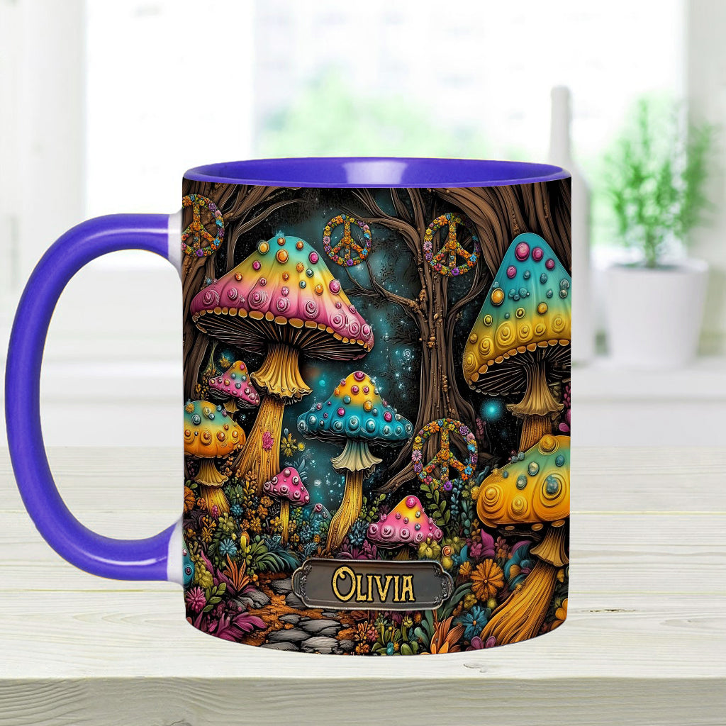 Zauberpilz - Personalisierte Tasse mit Hippie-Akzent
