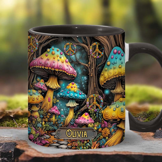 Zauberpilz - Personalisierte Tasse mit Hippie-Akzent