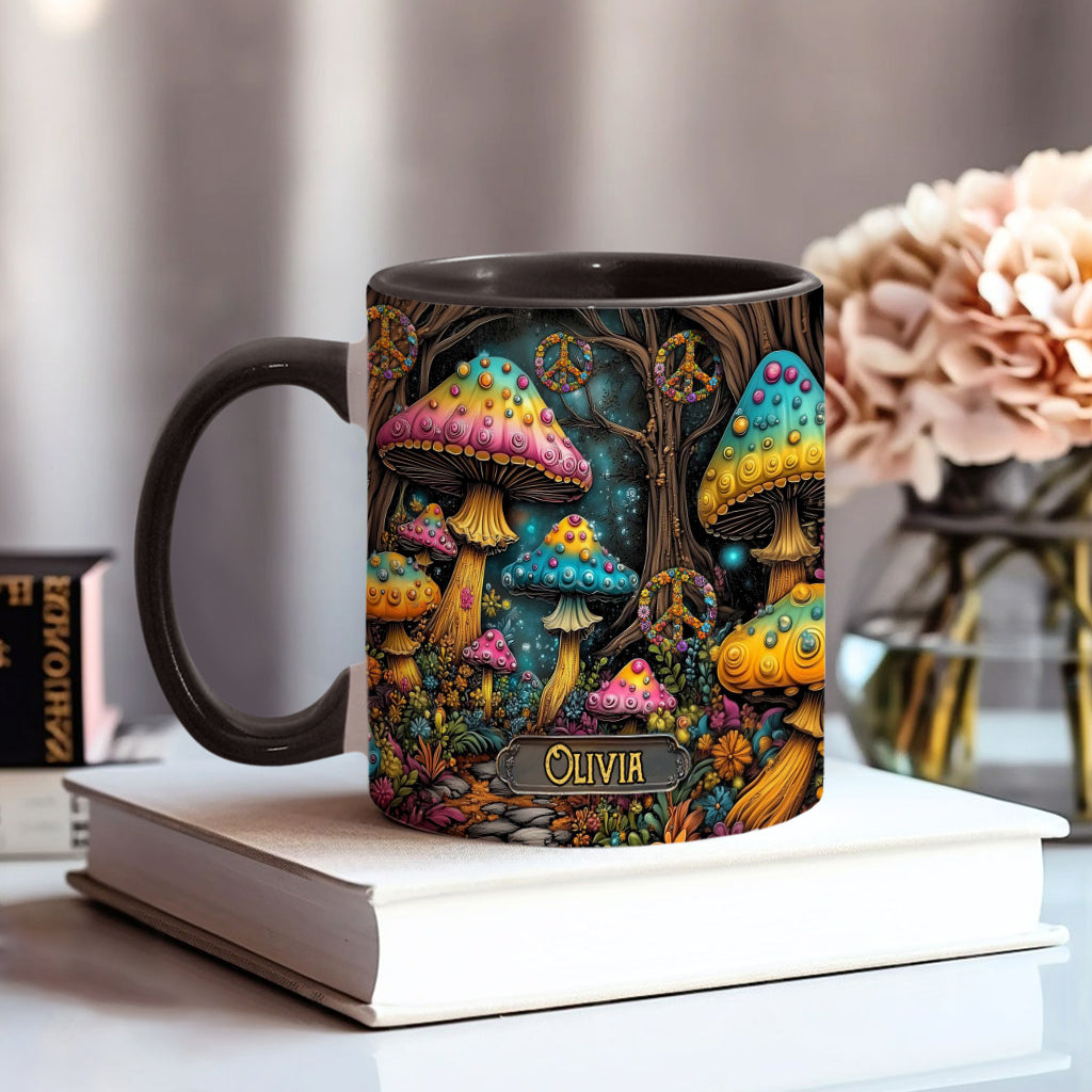 Zauberpilz - Personalisierte Tasse mit Hippie-Akzent