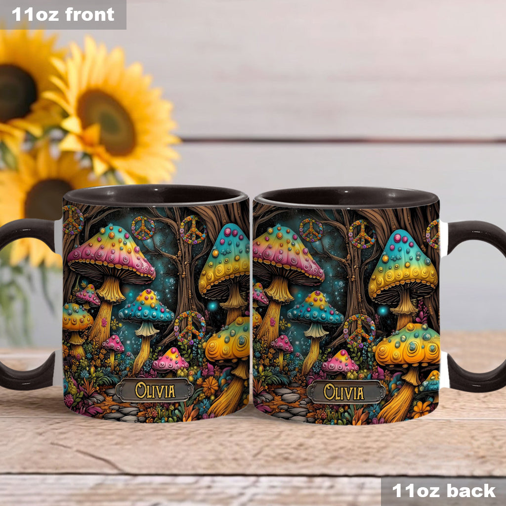 Zauberpilz - Personalisierte Tasse mit Hippie-Akzent